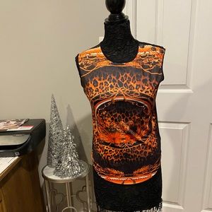 Balmain Women tiger lion tank top shirt